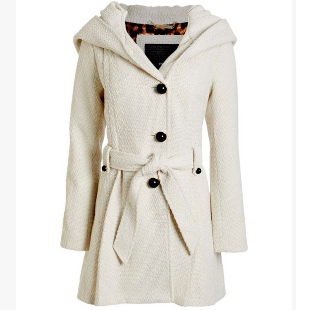 Steve Madden Hooded Belted Trench Coat, Size XL